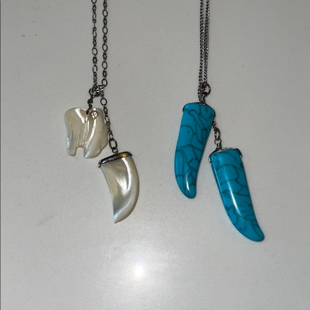 Two For One Long Simple Statement Necklaces. - image 3